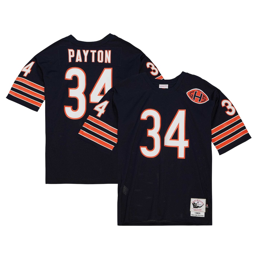 Mens Chicago Bears 1983 Walter Payton  Navy Authentic Throwback Retired Player Jersey