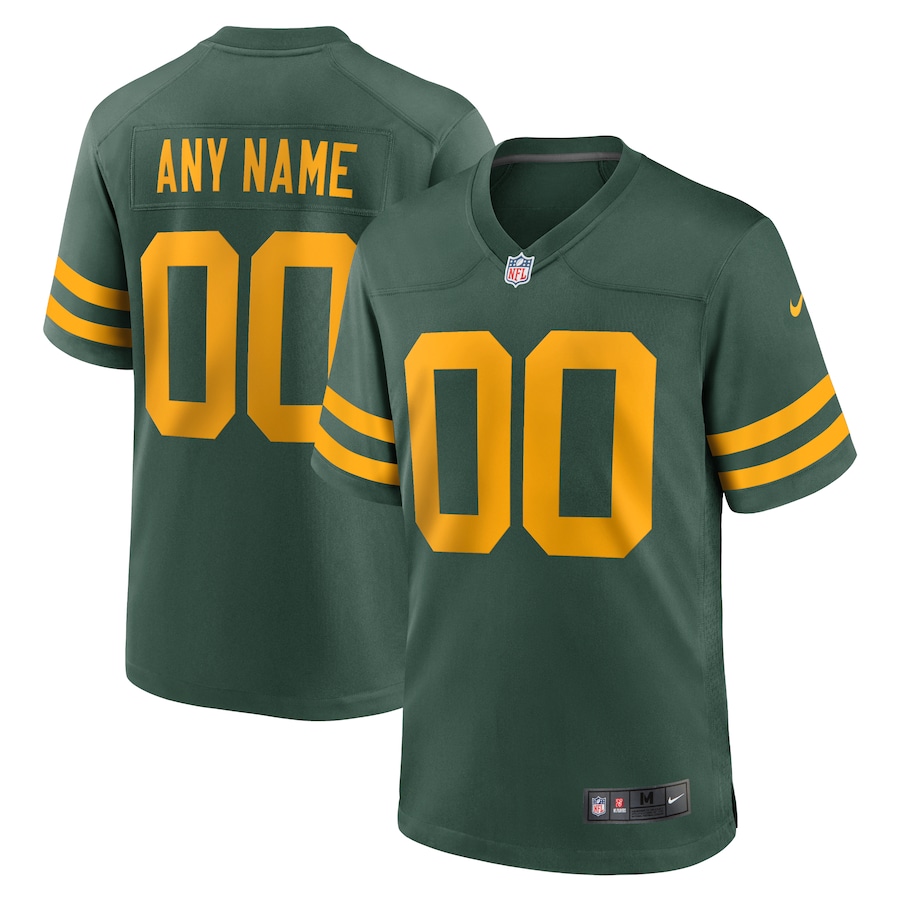 Mens Green Bay Packers  Green Alternate Custom Jersey