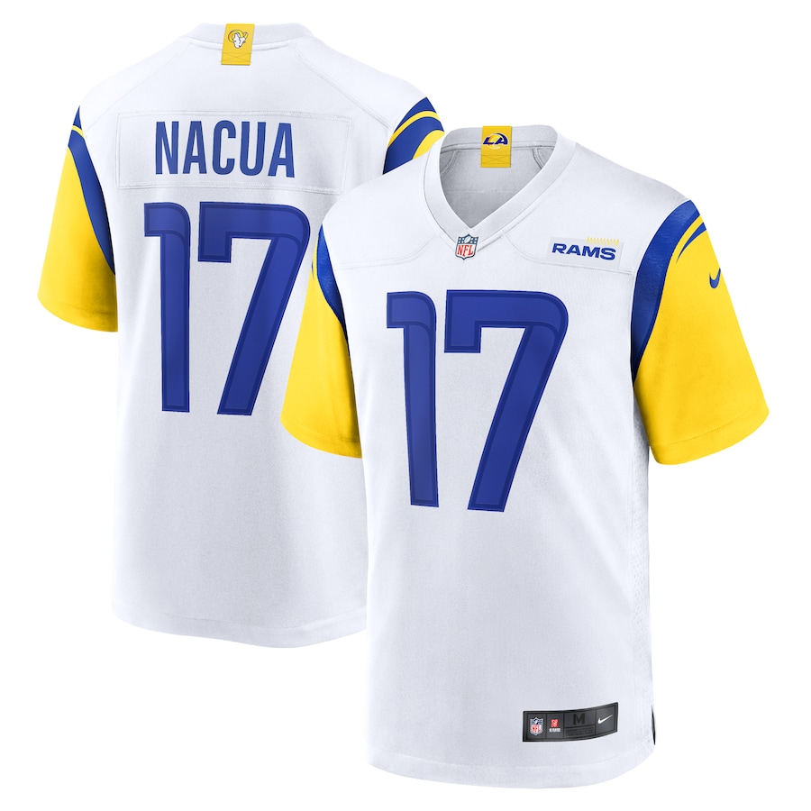 Mens Los Angeles Rams Puka Nacua  White Game Jersey