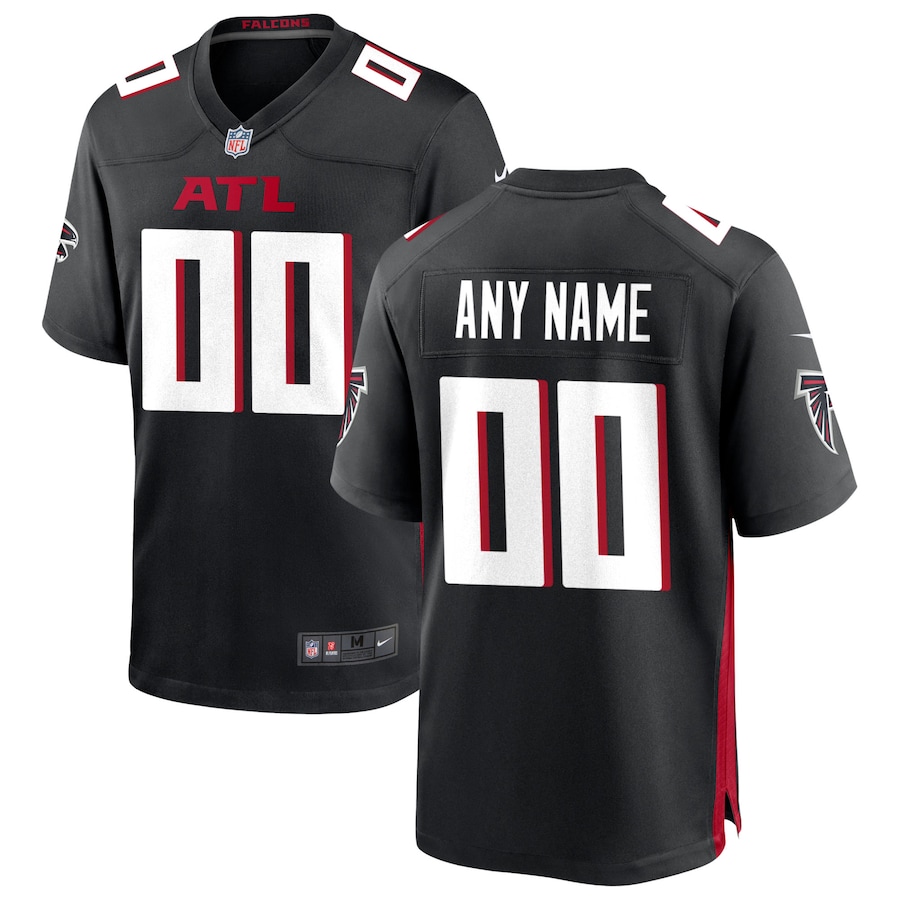 Mens Atlanta Falcons  Black Custom Game Jersey