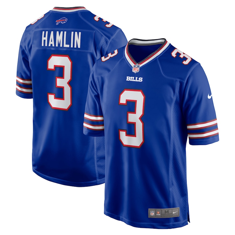 Mens Buffalo Bills Damar Hamlin  Royal Home Game Player Jersey