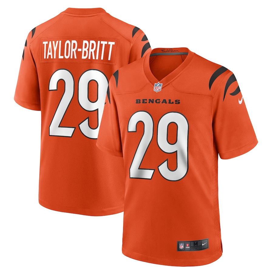 Mens Cincinnati Bengals Cam Taylor-Britt   Orange Alternate Game Jersey