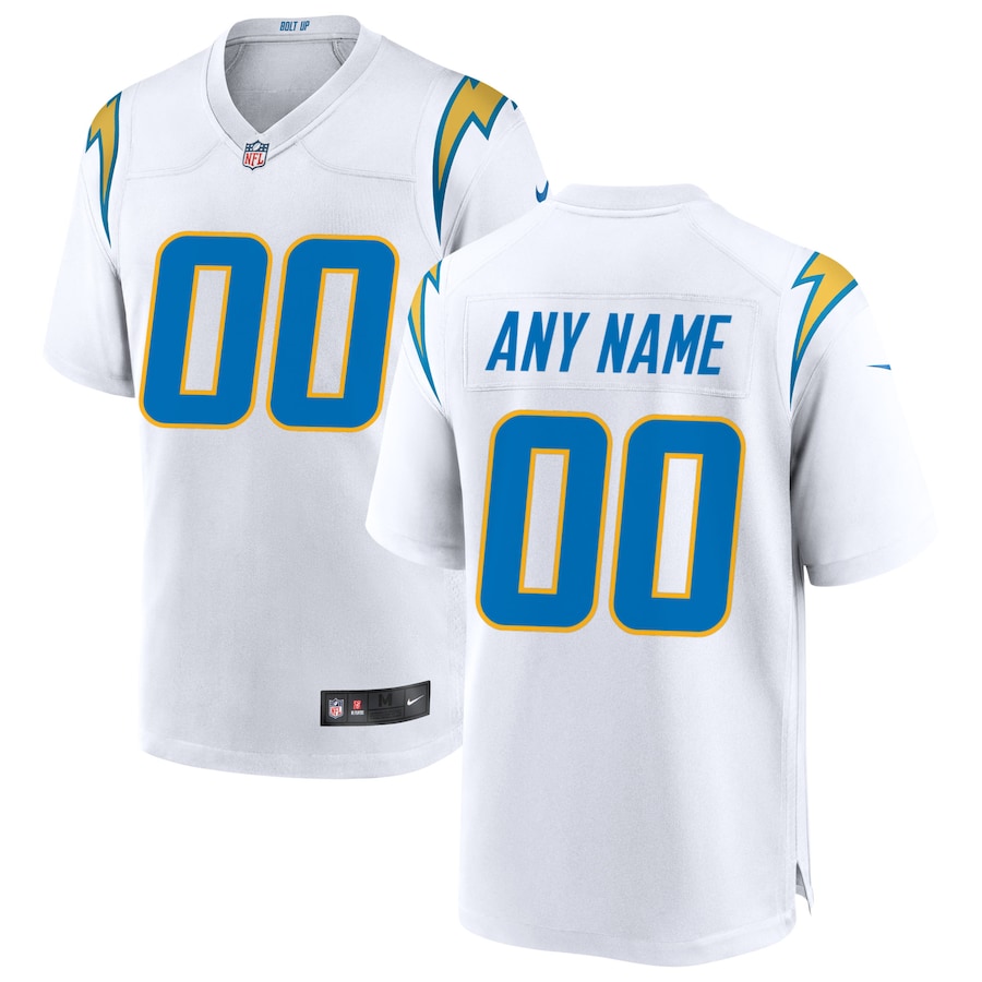 Mens Los Angeles Chargers  White Custom Game Jersey