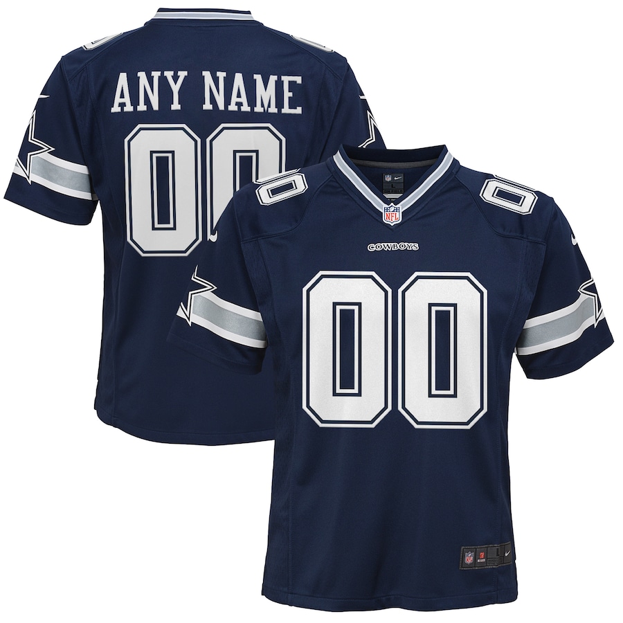 Youth Dallas Cowboys  Navy Custom Game Jersey