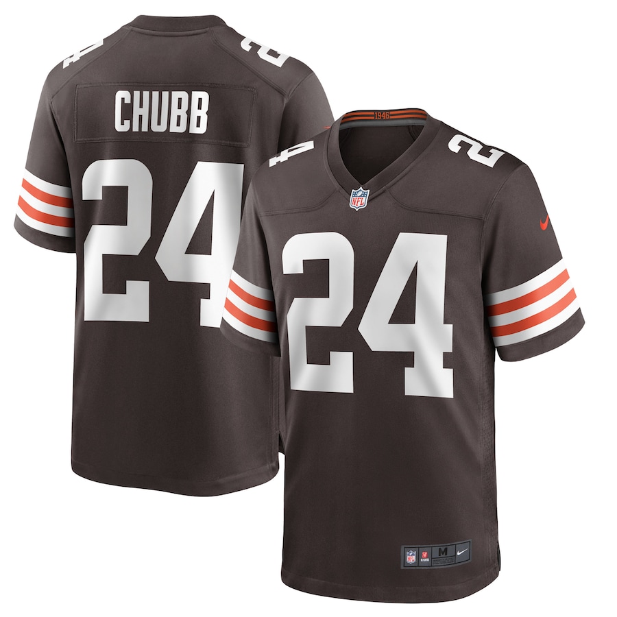 Mens Cleveland Browns Nick Chubb  Brown Player Game Jersey