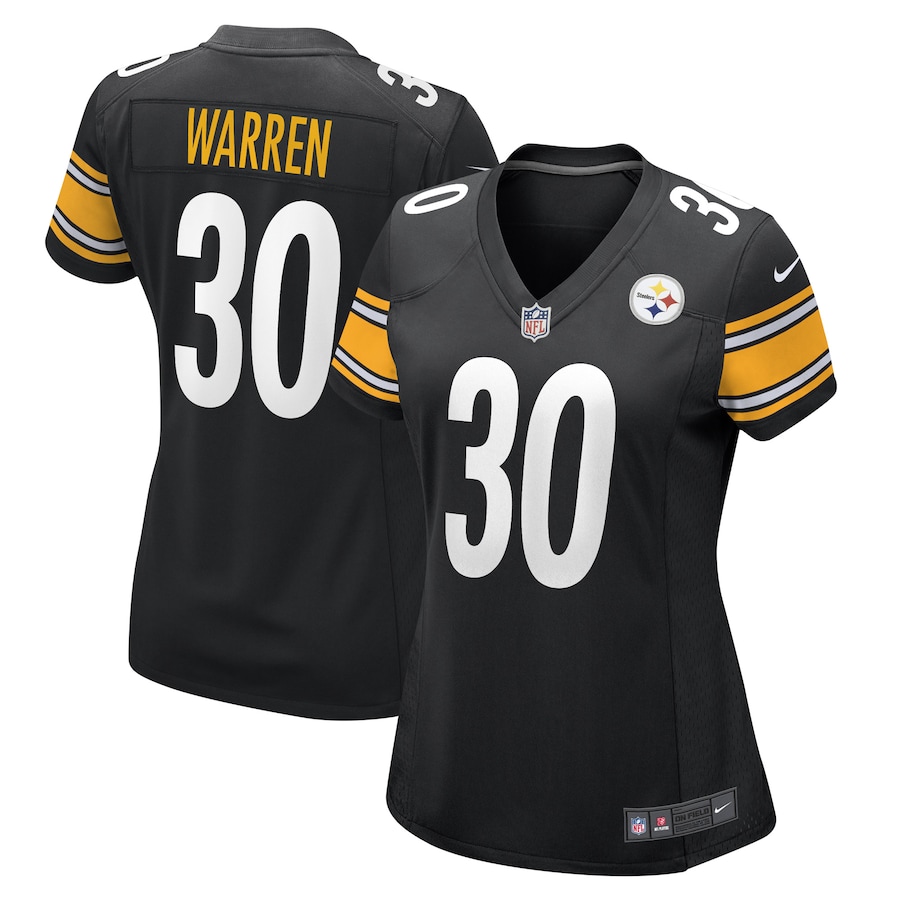 Womens Pittsburgh Steelers Jaylen Warren  Black Game Player Jersey