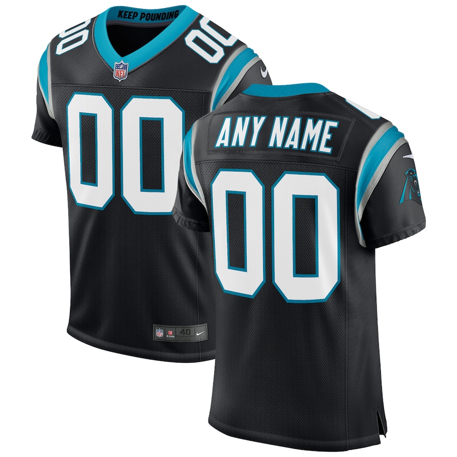 Mens Carolina Panthers  Black Classic Custom Elite Jersey