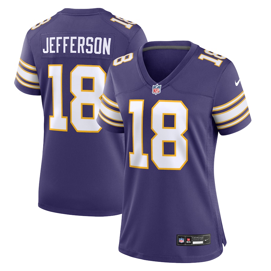 Womens Minnesota Vikings Justin Jefferson  Purple Player Jersey