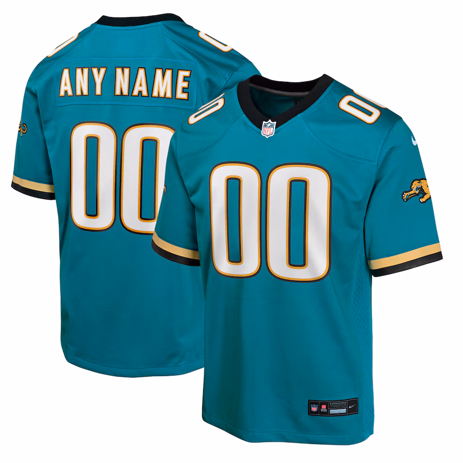 Jacksonville Jaguars  Youth Prowler Throwback Custom Game Jersey - Teal