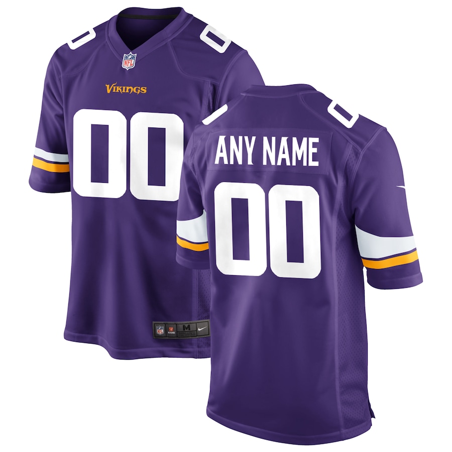 Mens Minnesota Vikings  Purple Custom Game Jersey