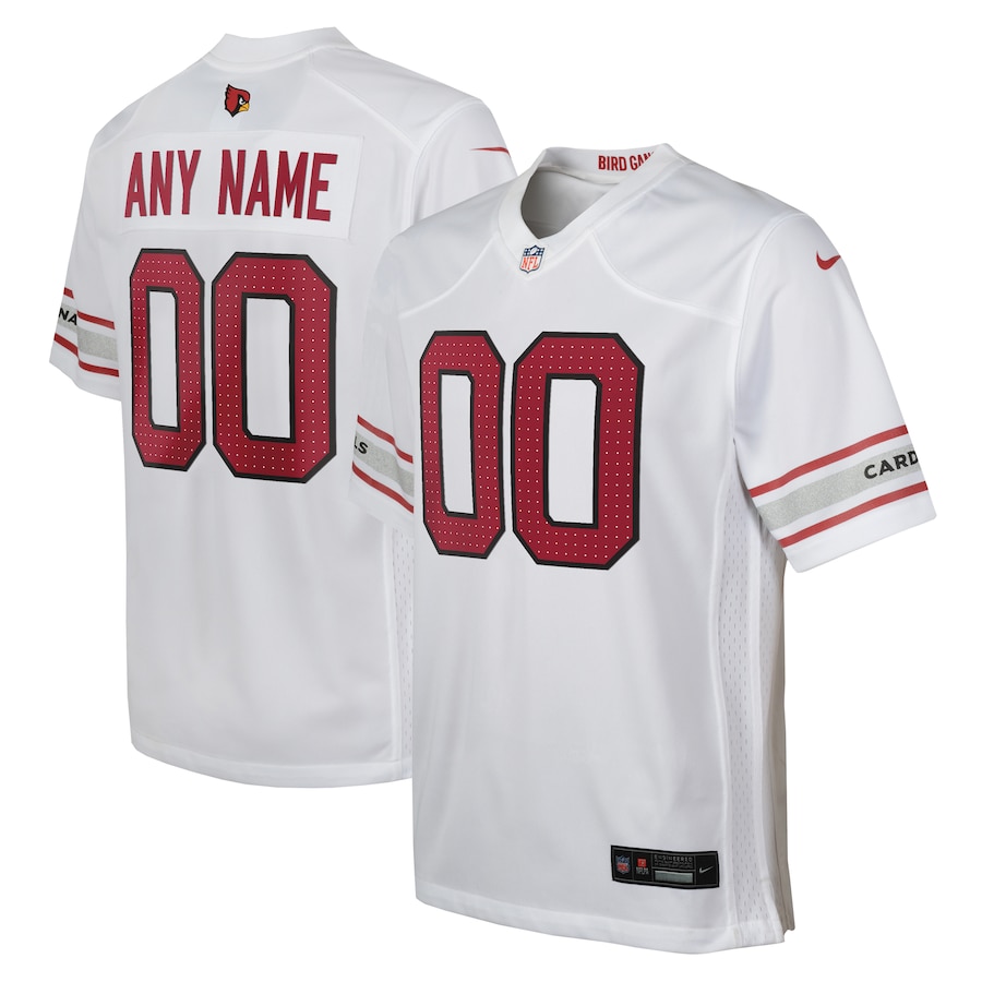 Youth Arizona Cardinals   White Custom Game Jersey