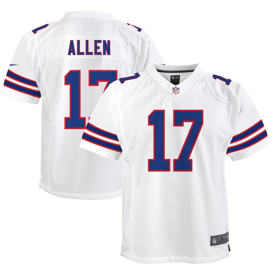 Youth Buffalo Bills Josh Allen  White Game Jersey