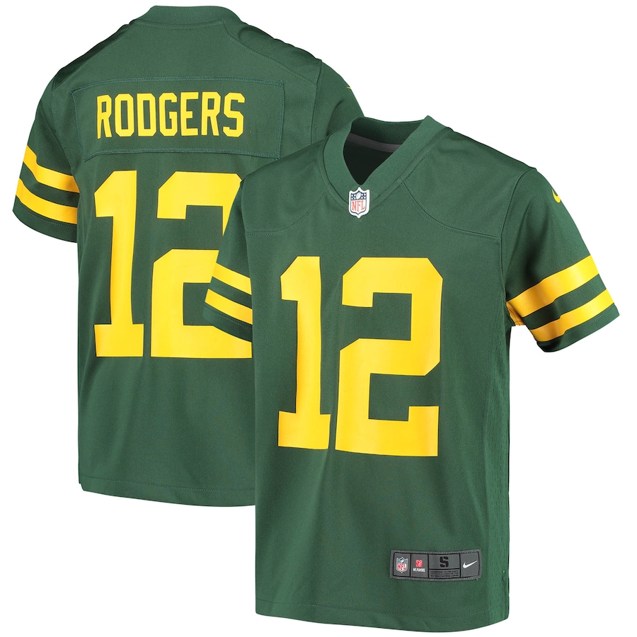 Youth Green Bay Packers Aaron Rodgers  Green Game Jersey
