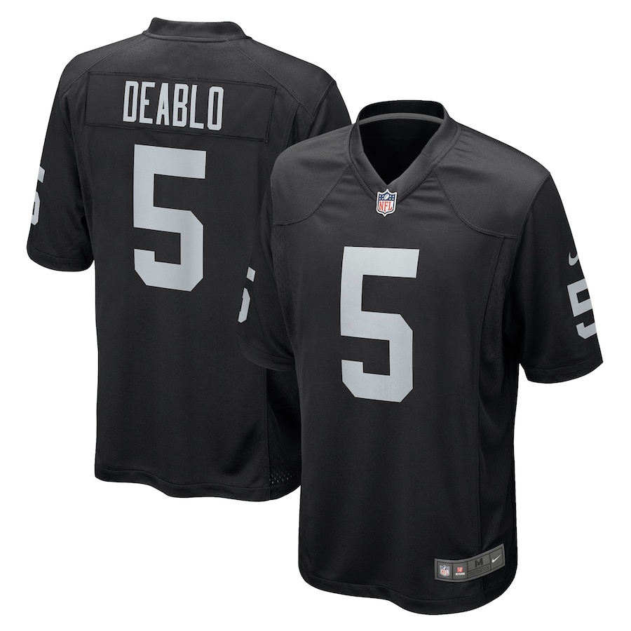 Mens Las Vegas Raiders Divine Deablo  Black Player Game Jersey