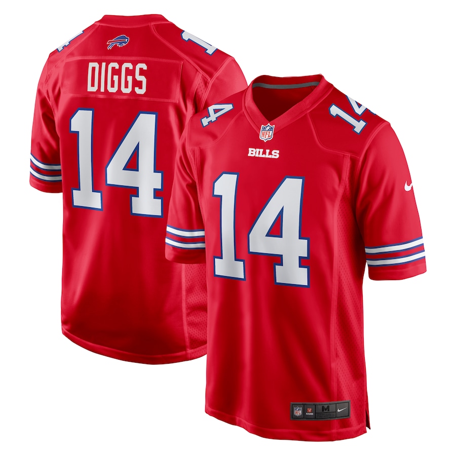 Mens Buffalo Bills Stefon Diggs  Red Alternate Game Jersey
