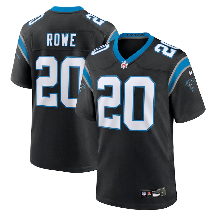 Mens Carolina Panthers Eric Rowe  Black Team Game Jersey