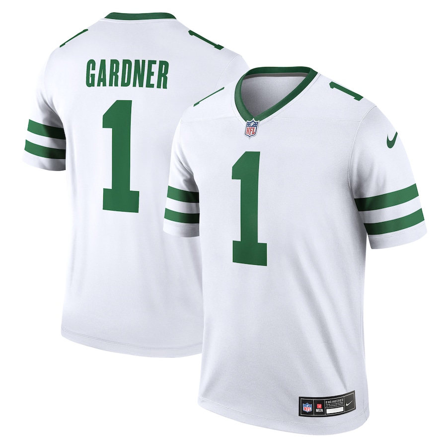 Mens New York Jets Sauce Gardner  White Alternate Legend Jersey