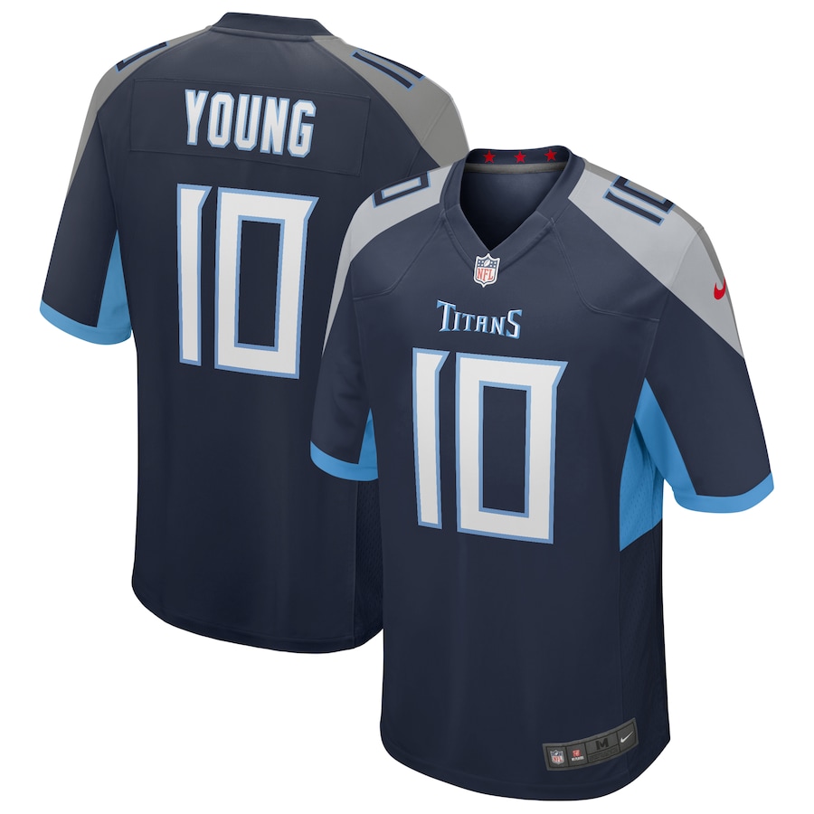 Mens Tennessee Titans Vince Young  Navy Game Retired Player Jersey