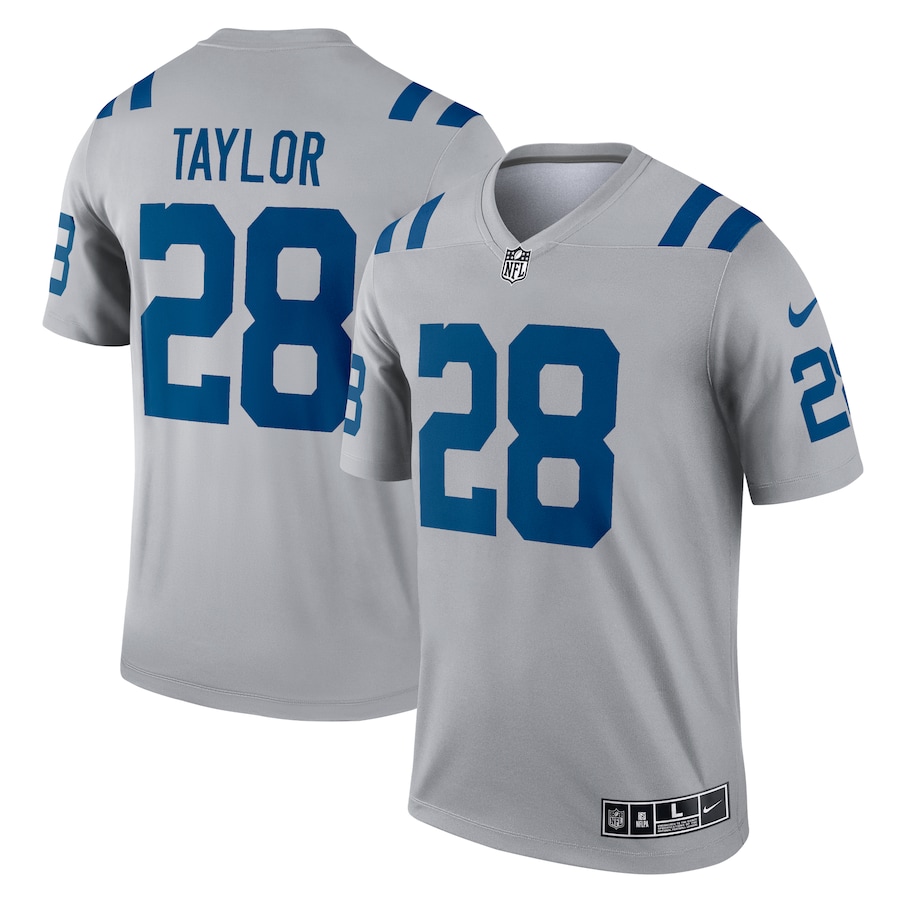 Mens Indianapolis Colts Jonathan Taylor  Gray Inverted Legend Jersey