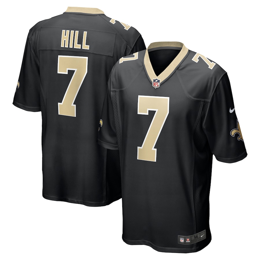 Mens New Orleans Saints Taysom Hill  Black Game Jersey