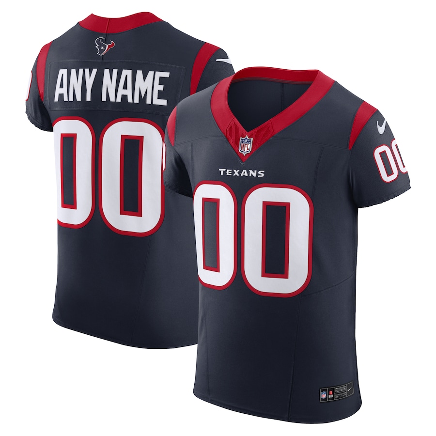 Mens Houston Texans  Navy Vapor F.U.S.E. Elite Custom Jersey