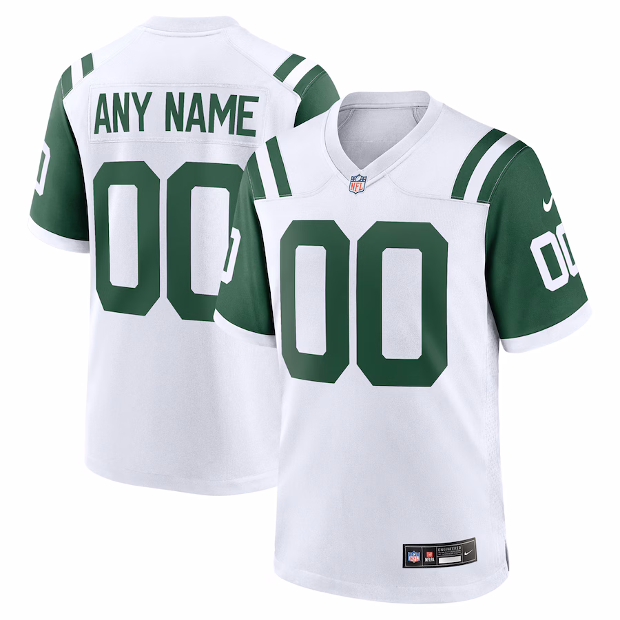 New York Jets  Classic Alternate Custom Replica Jersey - White