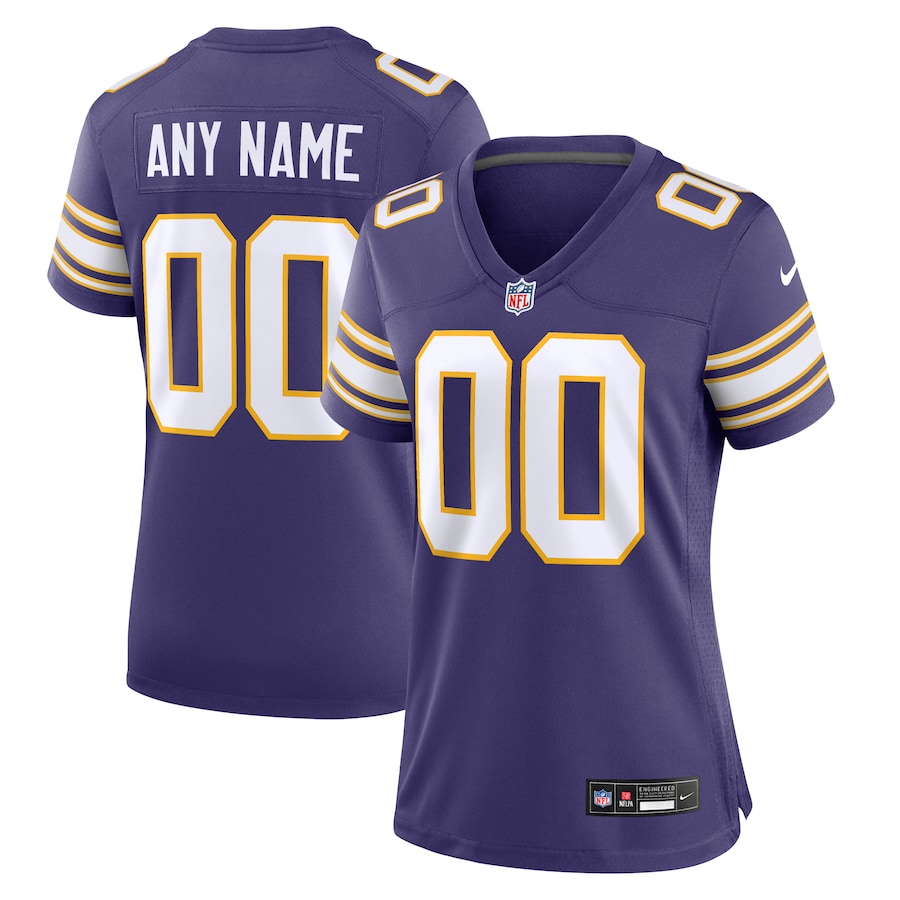 Womens Minnesota Vikings  Purple Classic Custom Game Jersey