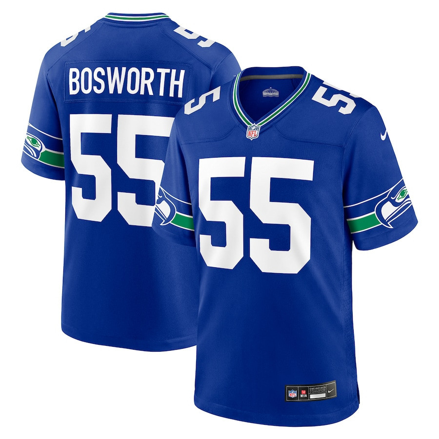 Brian Bosworth 55 Seattle Seahawks Men Throwback Game Jersey - Royal