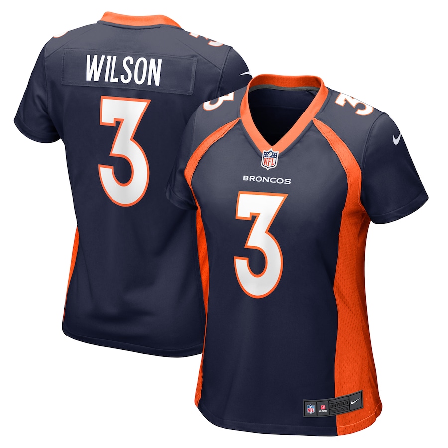 Womens Denver Broncos Russell Wilson  Navy Player Jersey