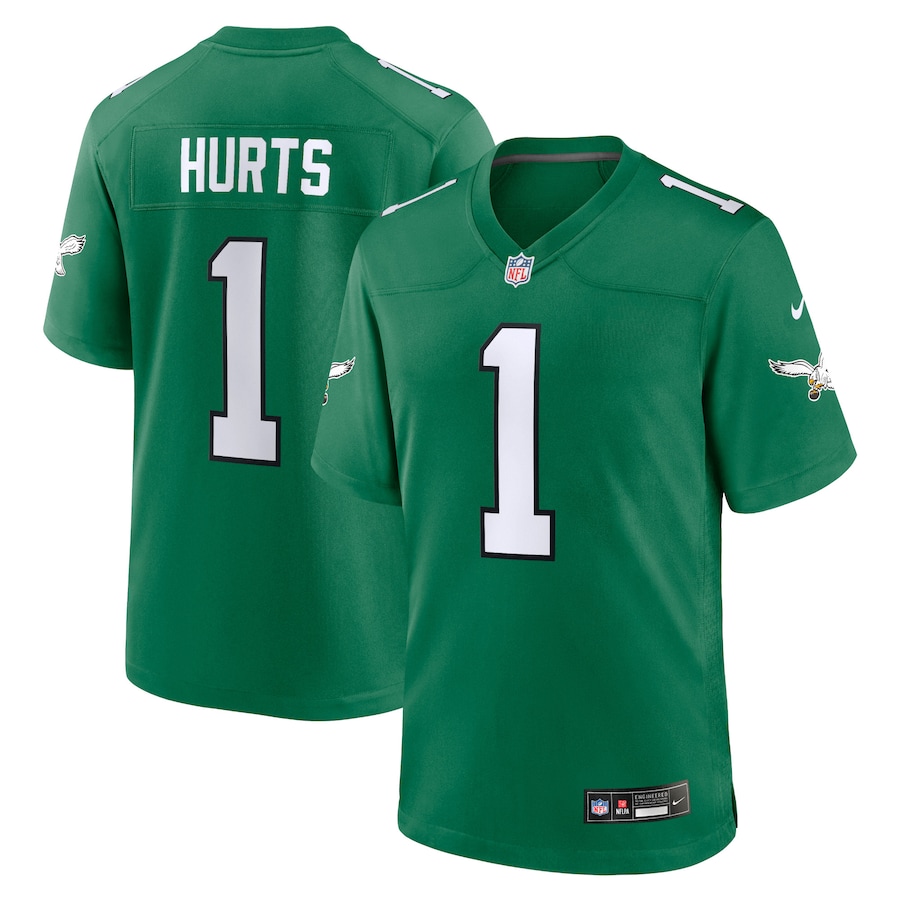 Mens Philadelphia Eagles Jalen Hurts  Kelly Green Alternate Game Player Jersey