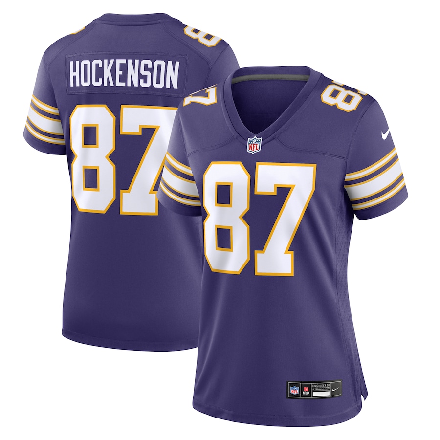 Womens Minnesota Vikings T.J. Hockenson  Purple Player Jersey