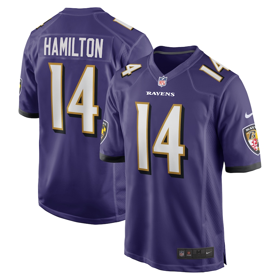 Mens Baltimore Ravens Kyle Hamilton  Purple Player Game Jersey