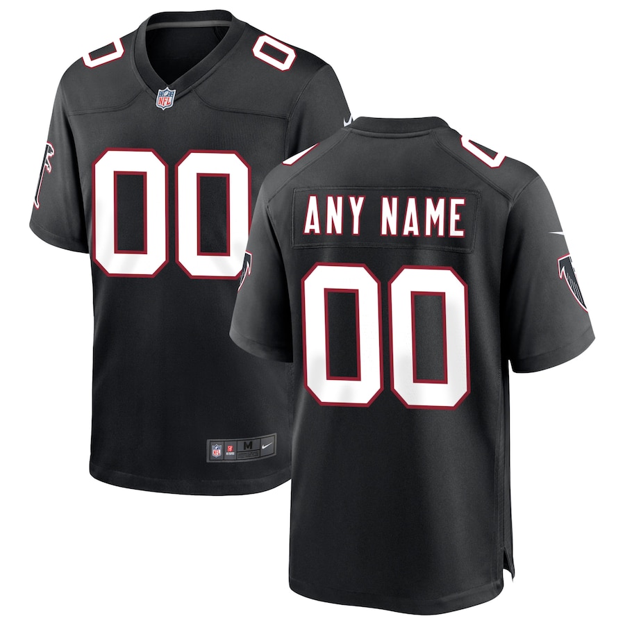 Mens Atlanta Falcons  Black Throwback Custom Game Jersey