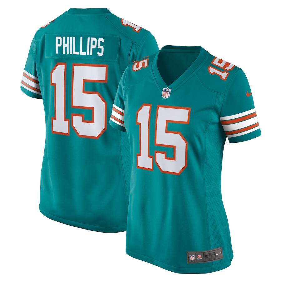 Womens Miami Dolphins Jaelan Phillips  Aqua Alternate Game Jersey