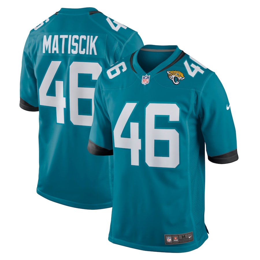 Mens Jacksonville Jaguars Ross Matiscik  Teal Game Jersey