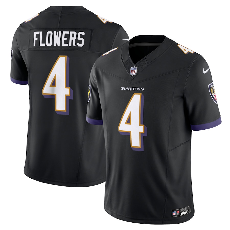 Mens Baltimore Ravens Zay Flowers  Black Alternate Vapor F.U.S.E. Limited Jersey