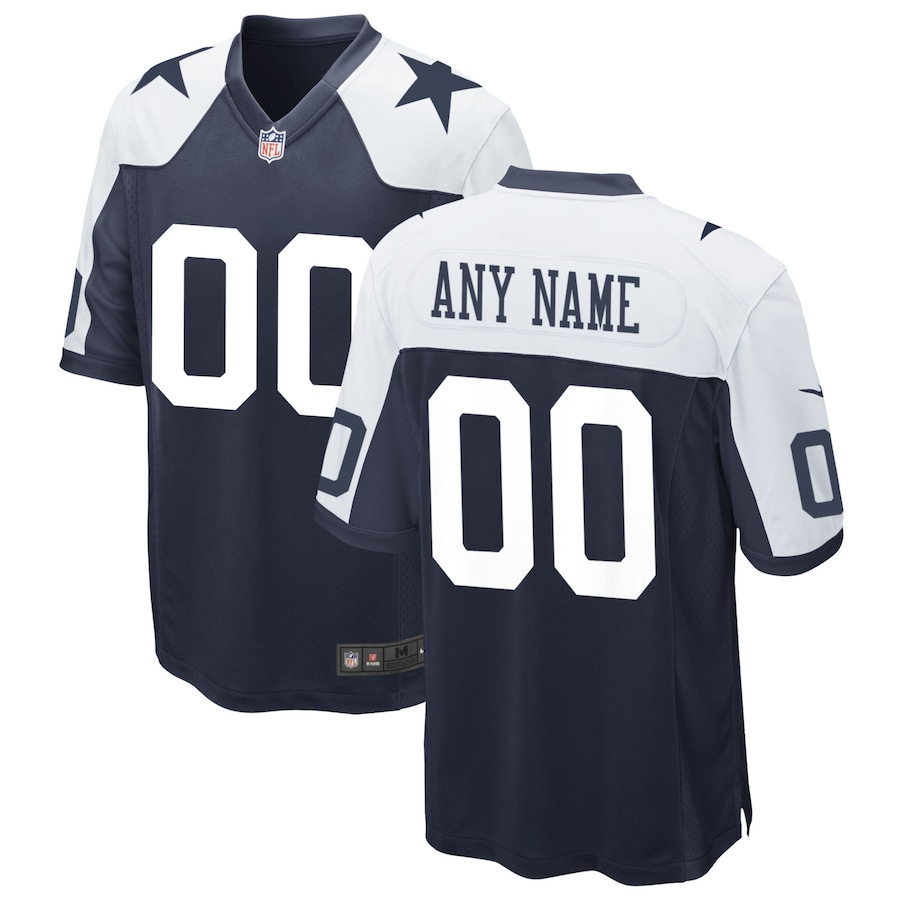 Mens Dallas Cowboys  Navy Alternate Custom Game Jersey