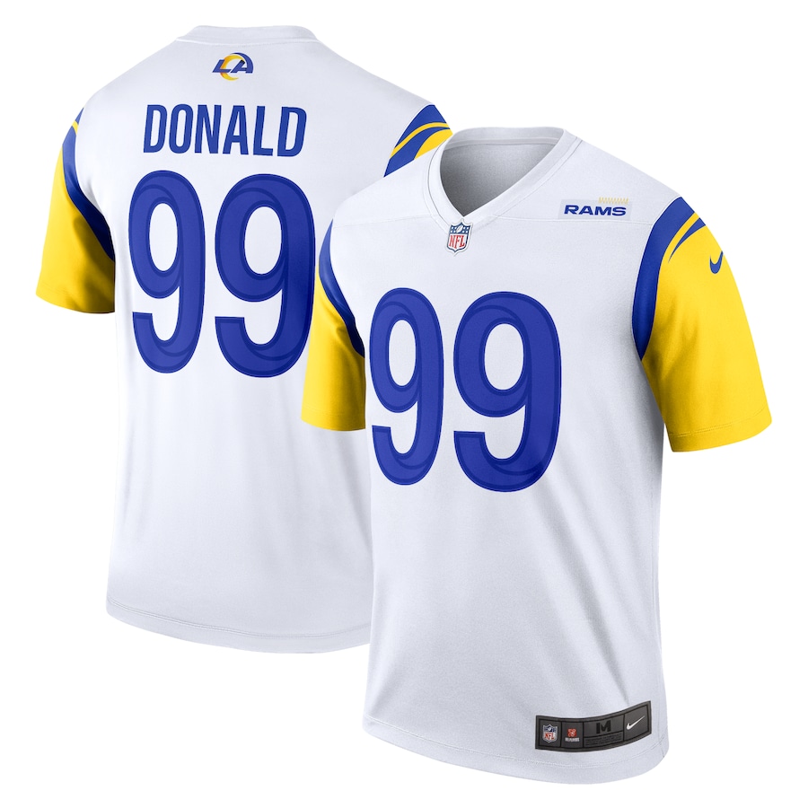 Mens Los Angeles Rams Aaron Donald  White Legend Jersey