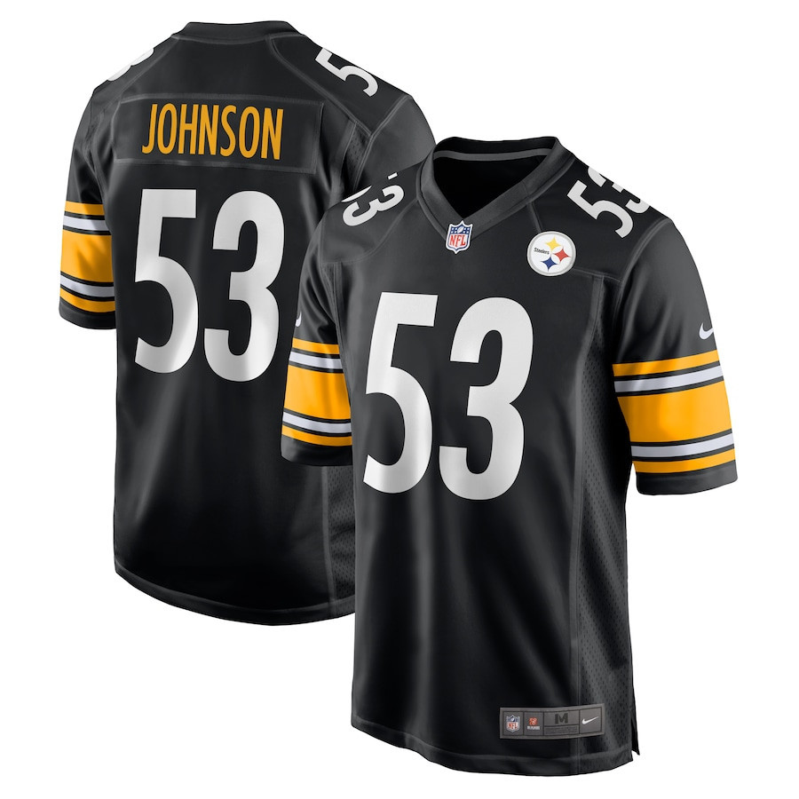 Kyron Johnson 53 Pittsburgh Steelers Game Men Jersey - Black