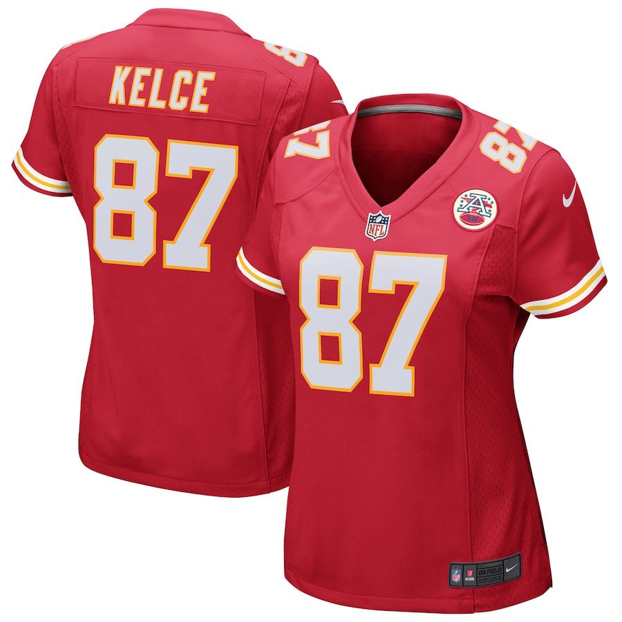 Womens  Travis Kelce Red Kansas City Chiefs Game Jersey