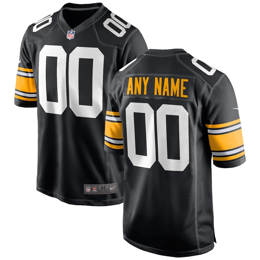 Youth Pittsburgh Steelers  Black Alternate Custom Game Jersey