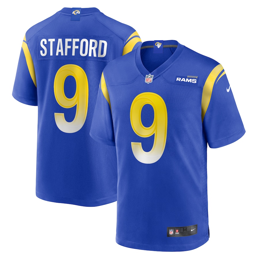 Mens Los Angeles Rams Matthew Stafford  Royal Player Game Jersey