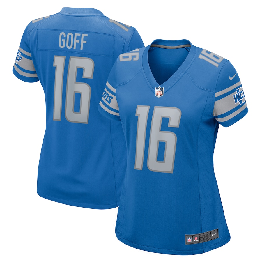 Womens Detroit Lions Jared Goff  Blue Player Game Jersey