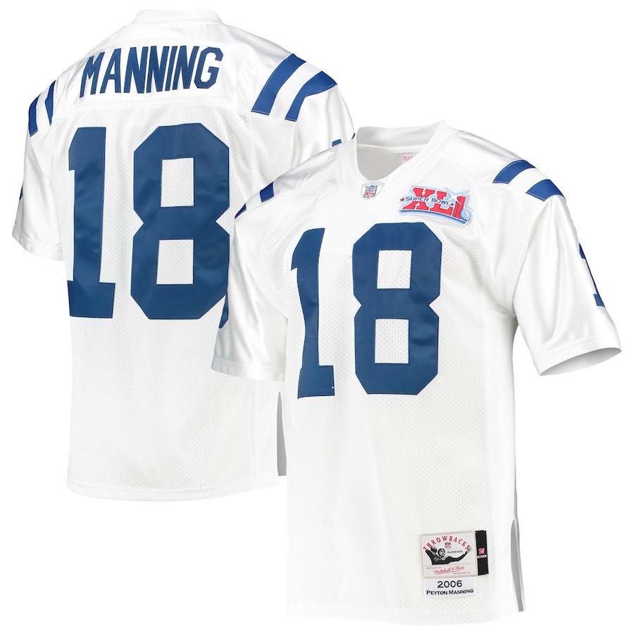 Mens Indianapolis Colts 2006 Peyton Manning  White Authentic Throwback Retired Player Jersey