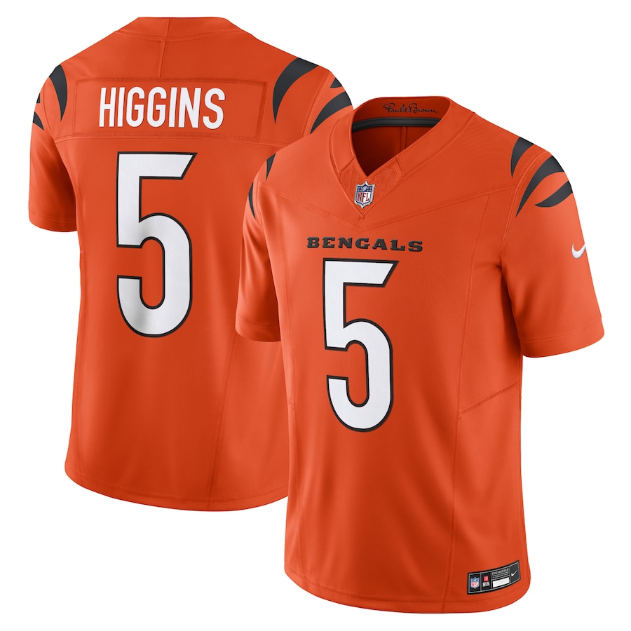 Mens Cincinnati Bengals Tee Higgins  Orange Vapor F.U.S.E. Limited Jersey