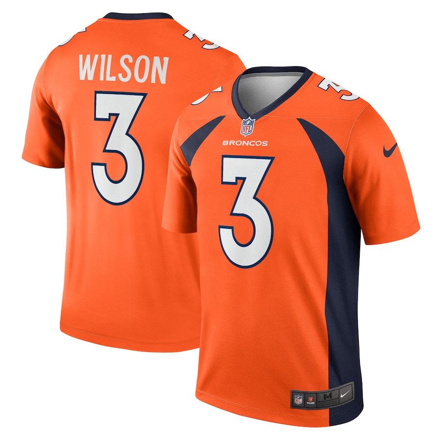 Mens Denver Broncos Russell Wilson  Orange Legend Jersey