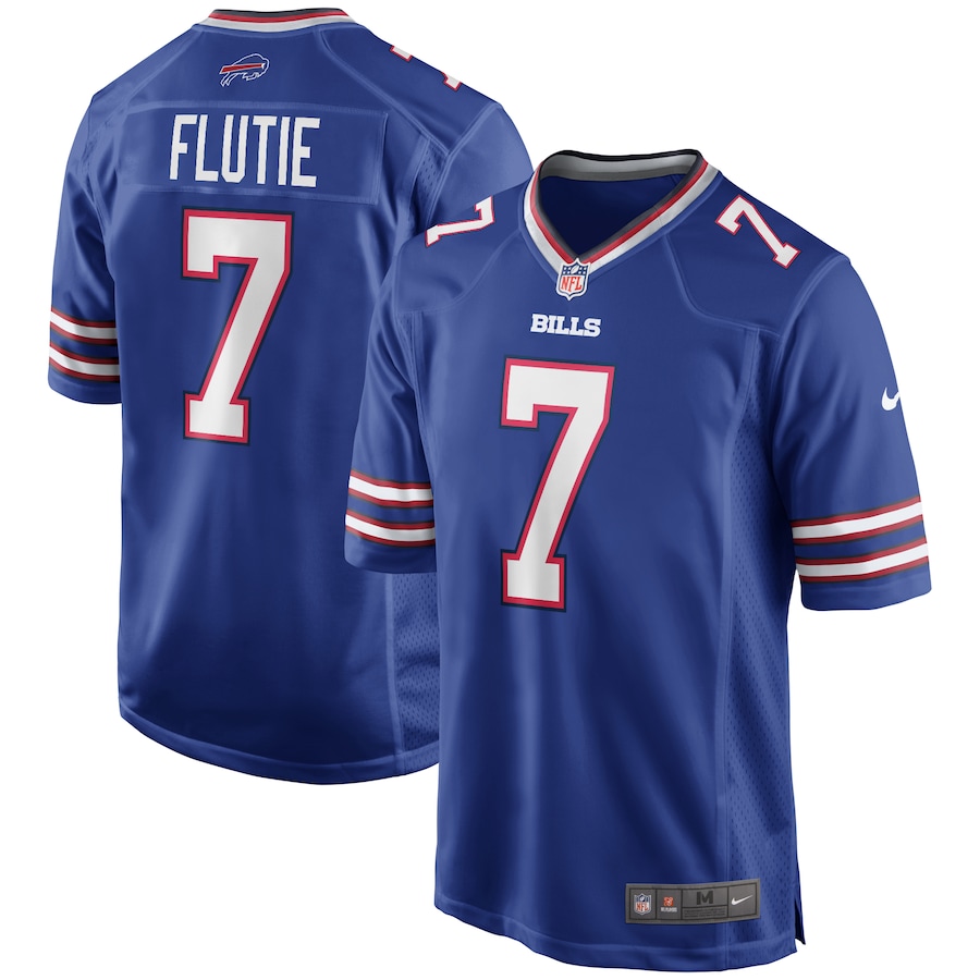 Mens Buffalo Bills Doug Flutie  Royal Game Retired Player Jersey