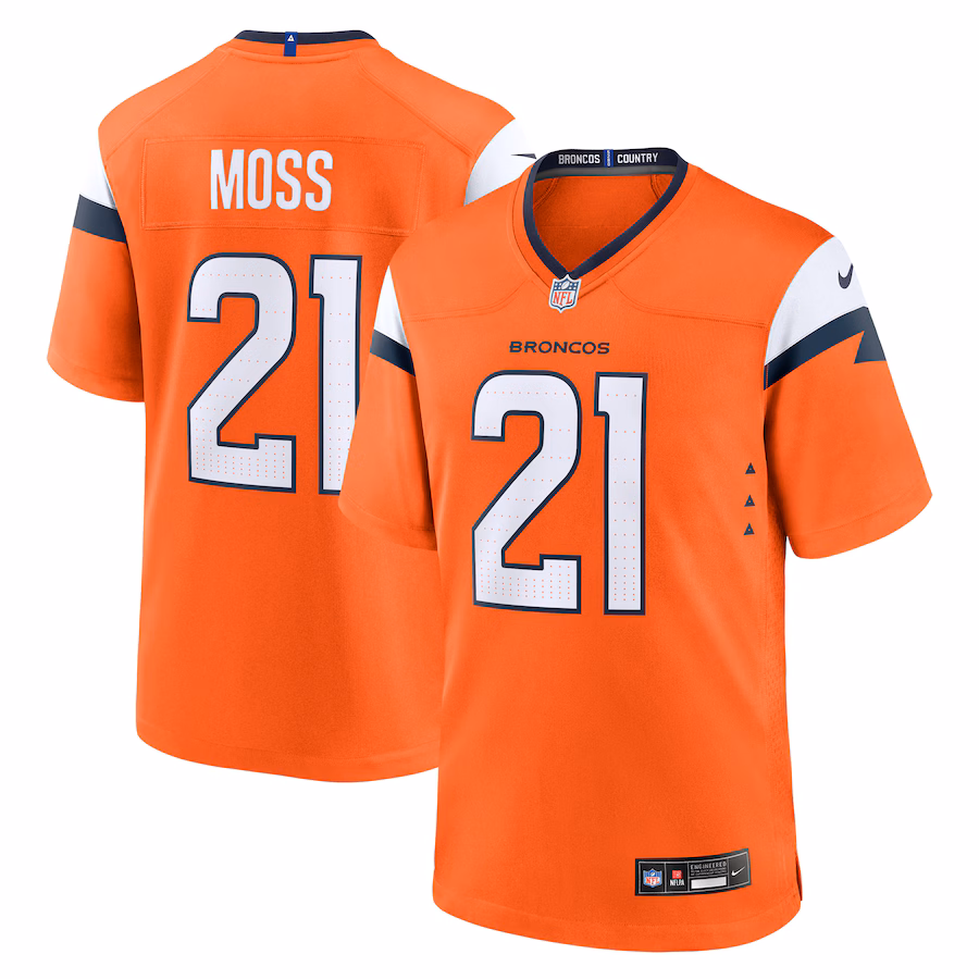 Riley Moss Denver Broncos  Team Game Jersey -  Orange