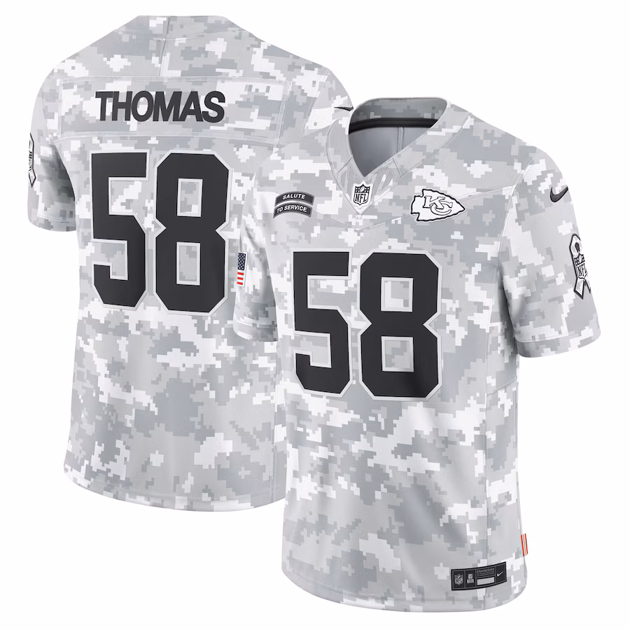 Derrick Thomas Kansas City Chiefs  2024 Salute to Service Retired Player Limited Jersey - Arctic Camo