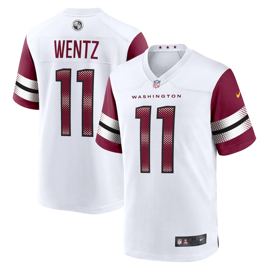 Mens Washington Commanders Carson Wentz  White Game Jersey